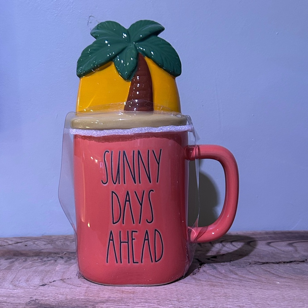 RAE DUNN Artisans Collection Sunny Days Ceramic Figural Lidded Mug NWTS